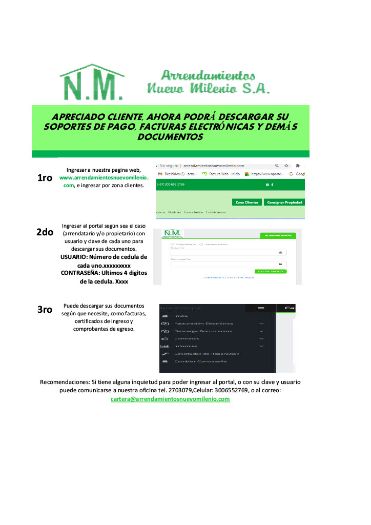 como descargar soportes de pago ¡zona clientes¡